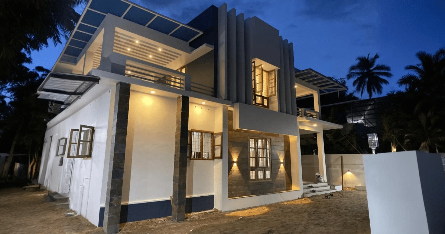 Luxury living room interior design and home renovation project execution in Meerut by Construction Village.