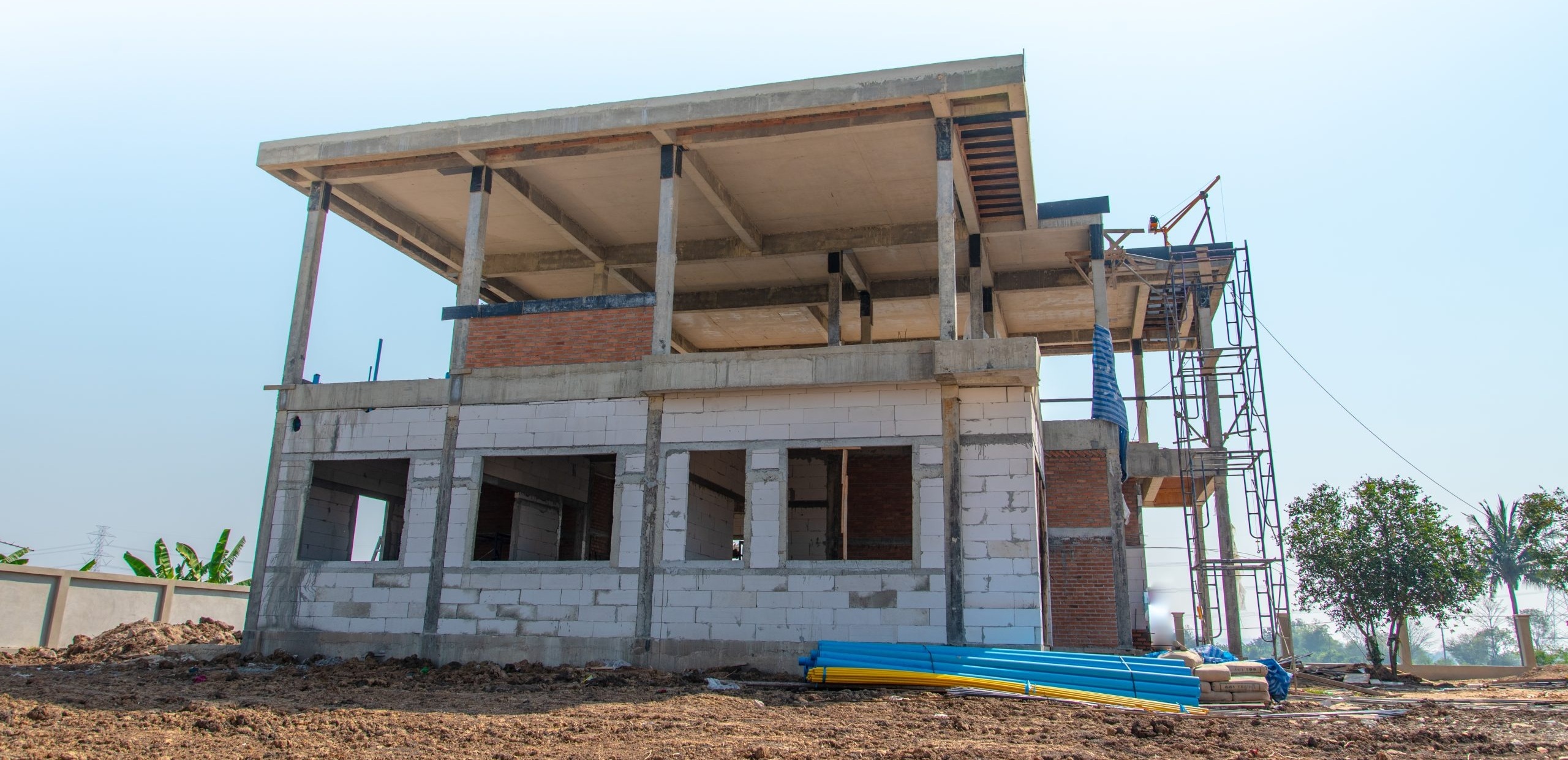 Residential house construction site in Meerut by Construction Village
